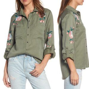 RAILS Channing Rose Embroidered Shirt S